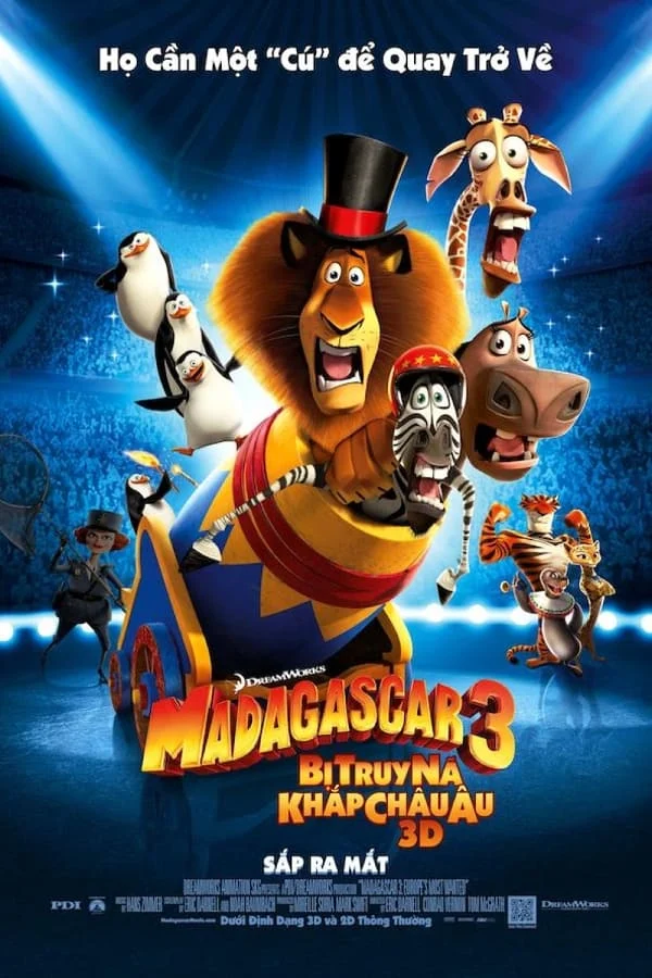 Xem phim Madagascar 3: Thần Tượng Châu Âu - Full HD Vietsub